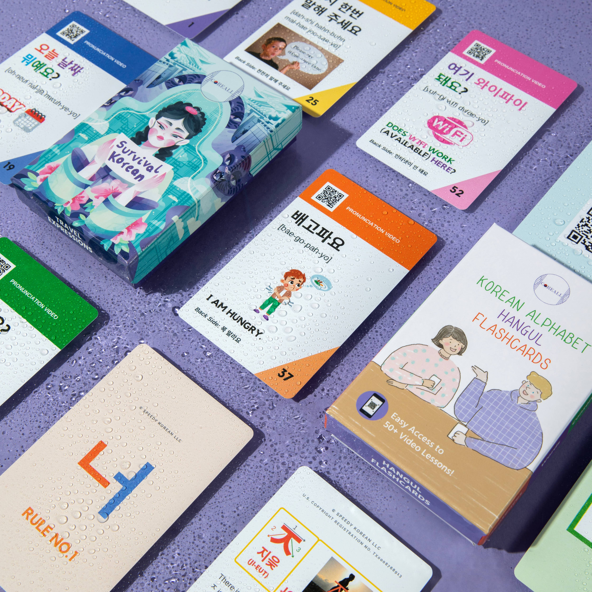 6. Flashcards Gift Box Set - BASIC) Hangul & Survival Korean
