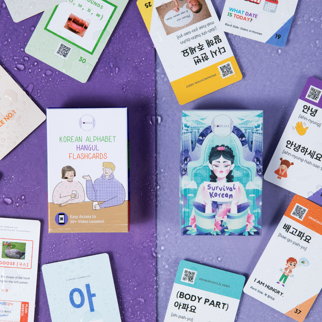 (5. Flashcards Gift Box Set - ENHANCED) Hangul & Survival Korean Flashcards - Learn Korean with 100-Minute Master Orientation Video Lesson & Complementary Korean Language Worksheets, K-Drama Gift Idea