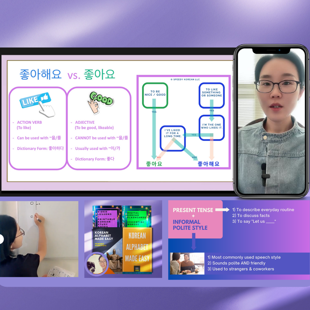 Master Class Lessons No.4-6 for Beginners - Learn Korean with Video Lessons - Includes Hangul (Korean Alphabet) & Korean Grammar Self-Study Bundle, 100-Minute Master Orientation Lesson, and 1-Hour Present Tense Lesson