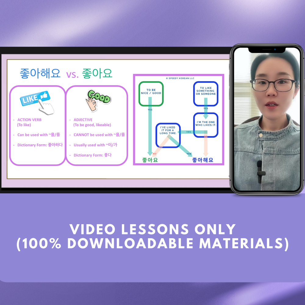 Master Class Lessons No.4-6 & 1-Hour Present Tense Lessons for Beginners - Learn Korean with Video Lessons (LESSONS ONLY)